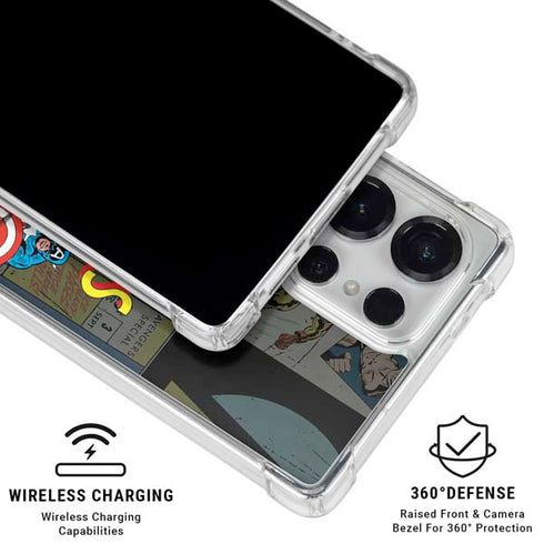 Marvel Classic Comics Avengers Assemble Galaxy S25 Ultra Clear Case